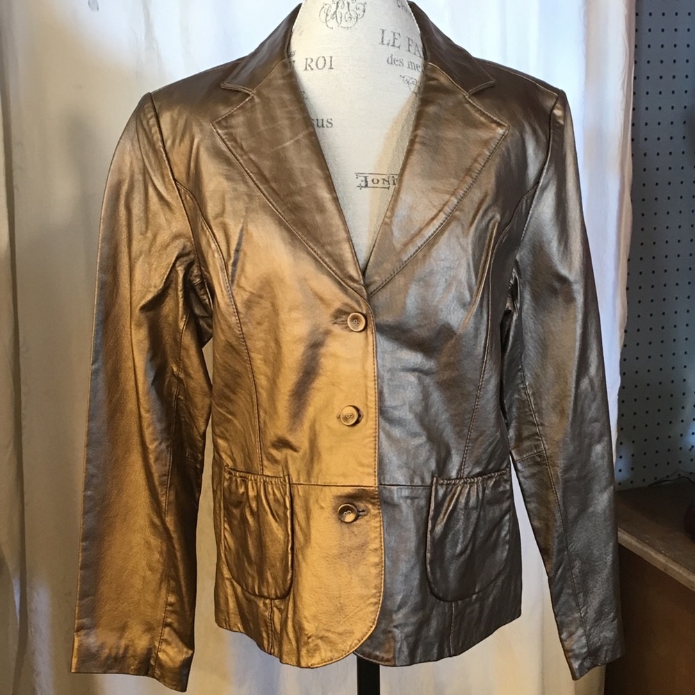 Dialogue Bronze Leather Jacket